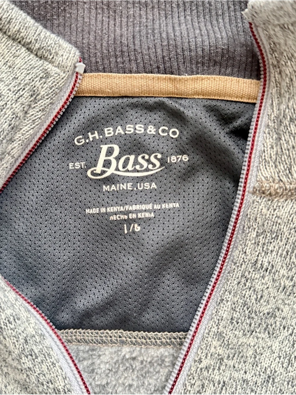 G.H. Bass & Co. Light Gray Quarter-Zip Sweater